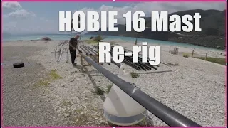 Putting new rigging on the Hobie 16 catamaran mast