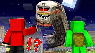 How Mikey and JJ Survive 100 Days Of Attack on SCARY TRAIN ? - Minecraft (Maizen)