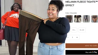 Melanin Fleece Tights Review | Fake Translucent Warm Fleece Tights Unboxing
