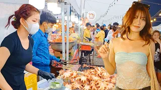 Best Cambodian Street Food - Seafood, Squid, Noodle Soup, Drinks, & More at Phnom Penh Night Market