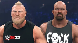 WWE 2K23 - Brock Lesnar Vs Stone Cold FULL GAMEPLAY (PS5)