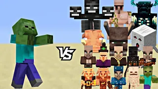 Epic Minecraft battle: zombie vs all mobs fight #mieecraft #trending