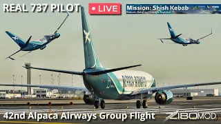 Real 737 Pilot LIVE | 42nd Alpaca Airways Members Group Flight | Baghdad Overload | X-Plane 12