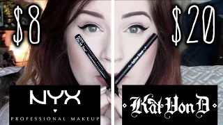 NYX EPIC INK LINER VS KAT VON D TATTOO LINER LASTING IMPRESSION REVIEW