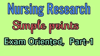 Nursing Research Important Points Part-1 /Exam points for Staff Nurse/Nursing Officer/Lecturer