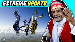 Villagers React To Extreme Sports Compilation ! Tribal People Try Extreme Sports Compilation