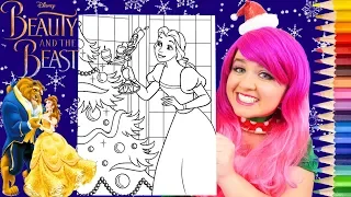 Coloring Belle Christmas Disney Princess Coloring Page Prismacolor Pencils | KiMMi THE CLOWN