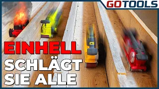 Speed-Duell der Akku-Bandschleifer - Wer wird Gewinnen? Einhell, DeWalt, Milwaukee oder Ryobi?