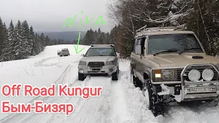 Зимний снегомес. Маршрут Бым-Бизяр. Pajero, Subaru & Niva 3D.