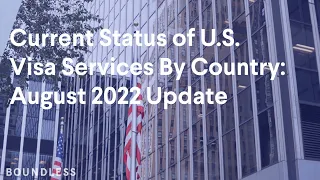 Current Status of U.S. Visa Services By Country | August 2022