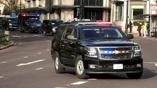 US President ENORMOUS Secret Service Motorcade in LONDON