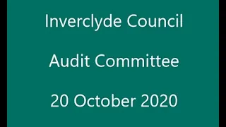 Audit Committee 20 October 2020