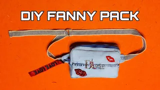 DIY Denim Fanny Pack & How To Make A Sling Bag #fannypack #slingbag #diyproject