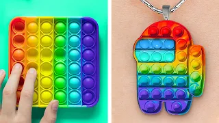 POP IT TO THE BEST SATISFYING DIYs || Cute Parenting Crafts For Bored Kids, Slime And Magic Tricks