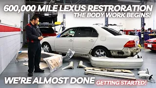 600,000 Mile Lexus Restoration RETURNS! Body Work Begins! Almost Done!