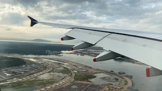 Singapore Airlines Airbus A380-800 landing in Singapore (SIN)