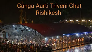 🙏 INDलाईव गंगा आरती त्रिवेणी घाट ऋषिकेश🔥Live Ganga Aarti Triveni Ghat Rishikesh🔥🙏28-Apr-2024🔥🙏 IND