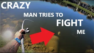 CRAZY Florida man tries to FIGHT me for FISHING!!! (KAREN and KEN)