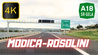 4K - Autostrada A18 Siracusa-Gela | da MODICA a ROSOLINI | I NUOVI LOTTI IN ALTA DEFINIZIONE !