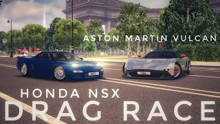 DRAG RACE HONDA NSX VS ASTON MARTIN VULCAN |tuning club online