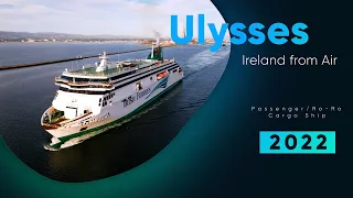 Ulysses - Irish Ferries - Departure from Dublin Port - Cinematic Drone Footage 4K