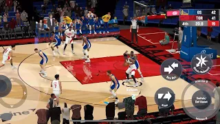 NBA 2K21 arcade edition on iPhone 12 Pro Max: warriors vs raptors