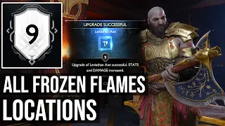 God of War Ragnarok All Frozen Flames Locations (Fully Upgrade The Leviathan Axe Level 9)