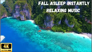 Fall asleep instantly Relaxing music to help you fall asleep overlooking beautful beaches with waves