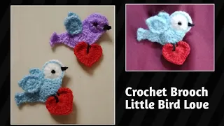How to Crochet Little Bird Brooch with Love || Gita Crochet