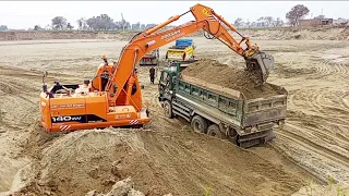 Excavator Doosan 140WV Loading Fully Mud In Tata Dumper Truck 🚛🚛