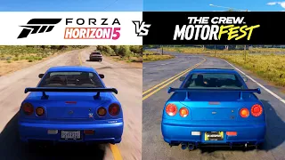 Forza Horizon 5 vs The Crew Motorfest - Nissan Skyline GTR R34 - FH5 vs TC3 Comparison