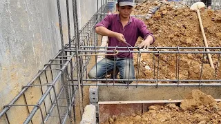 FULL VIDEO: 180 Days Build RCC Column Footing Concrete Construction Stone Foundation Works