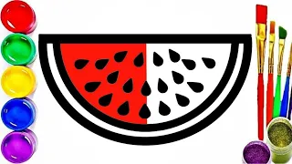 draw watermelons for children,балдар үчүн дарбыз тартууرسم البطيخ للأطفال,बच्चों के लिए तरबूज़ बनाएं