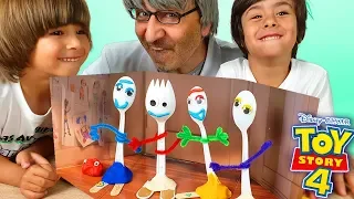 DANI and EVAN learn HOW TO MAKE FORKY from TOY STORY 4 with PROFESSOR BIZCOCHE
