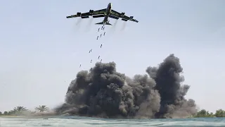 Scary US B-52 Drops Tons of Bombs On Small Island In Middle of the Ocean