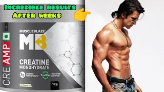 MUSCLEBLAZE CREAMP CREATINE MONOHYDRATE RESULTS! #review #gym #fitness