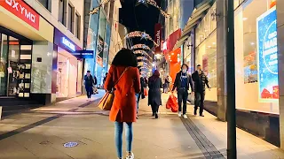 [4K] Germany Pre-Christmas Shopping Walk in Essen City 2020 - Night Walking