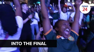 WATCH | The crowd goes wild: Euphoria in Joburg as the Springboks secure spot in RWC final