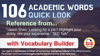 106 Academic Words Quick Look Words Ref from "Looking for a job? Highlight your [...], TED"