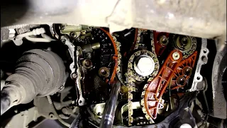 Замена комплекта ГРМ двигатель CAWA на Volkswagen Tiguan 2,0 Фольксваген Тигуан 2009 год  2часть