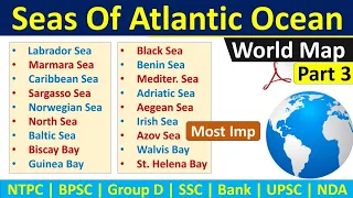 Seas Of Atlantic Ocean | Seas Of The World | World Geography Map | Gk Tricks