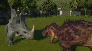 Jurassic World Evolution 2: Rebel Spinoceratops vs CC Tarbosaurus