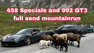 Ferrari 458 Speciale and 992 GT3 drifting a mountainpass | pure straightpiped sound from heaven