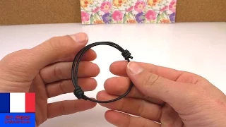 Faire des nœuds coulissants | Faire un bracelet réglable | avec un cordon de cuir