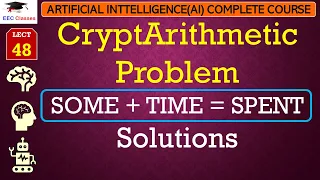 L48: CryptArithmetic Problem in Artificial Intelligence | SOME + TIME = SPENT Problem Solution