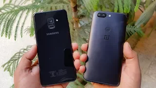 Samsung A8+ (2018) vs One Plus 5T Speed Test Comparison | Which is Faster !