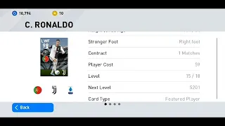 98 RATED RONALDO MAX LEVEL STATS || PES 20 MOBILE ||