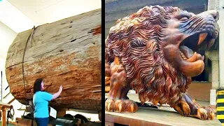 Expert Woodworkers Carving Amazing Things Out Of Huge Logs
