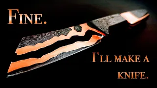 Forging a Solid Copper Damascus Cu Mai Knife