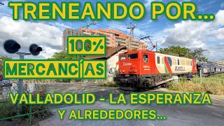 Reportaje de TRENES de mercancías en Valladolid - La Esperanza FERROCARRIL español Adif Renfe Raxell